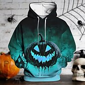 levne Mikiny s kapucí-předvečer Všech svatých Dýně Kapuce Pullover předvečer Všech svatých 3D Přední kapsa Grafika Pro Pro páry Pánské Dámské Dospělé předvečer Všech svatých Karneval Plesová maškaráda 3D tisk Párty