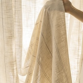cheap Curtains &amp; Drapes-Semi Transparent Screen Curtain One Panel Modern Minimalist Style With Thickened Hemp Cotton Window Screen Living Room Bedroom Dining Room Study Room