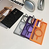 お買い得  サムスン用ケース-電話 ケース 用途 S24 Ultra S24 Plus S24 S24 FE S23 S23 Ultra S23 Plus S21 FE S20 FE S25ウルトラ バックカバー スタンド付き 磁石バックル ワイヤレス充電をサポート レトロ風 TPU アクリル PC