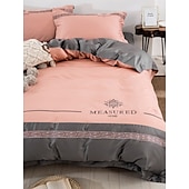 economico Collezione d&#039;elite-Set copripiumino da 4 pezzi, 100% cotone biologico, tessuto morbido e traspirante, include copripiumino e federe per un sonno confortevole.