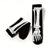 voordelige heren sokken-Voor heren 5 paar Multi-pakketten Sokken Crew Sokken Casual sokken Zwart Kleur Halloween Doodskoppen Sport &amp; Outdoor Dagelijks Vakantie Standaard Medium Herfst winter Modieus Casual