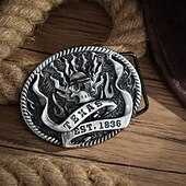 economico Cinture da uomo-Per uomo Fibbia della cintura Con fibbia Argento Bronzo Lega Stile vintage Retrò vintage Fantasma Texas Giornaliero Celebrazioni religiose