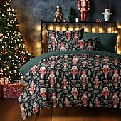 halpa joulupeti-jouluinen pussilakasetti pähkinänsärkijäsuunnittelulla 100 % puuvillaa juhlavaan vuodevaatteet sisältää pussilakanan ja tyynyliinat mukavat ja tyylikkäät sesongin makuuhuoneen sisustukseen queen king