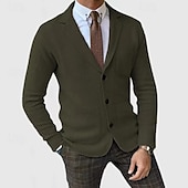 preiswerte Herrenjacken &amp; Herrenmäntel-Herren Leichte Jacke Freizeitjacke Blazer Sakko Täglich Urlaub Weich Tasche Herbst Winter Glatt Modisch Klassisch Kargen Standard Schwarz Blau Khaki Hellgrau Armeegrün Jacken