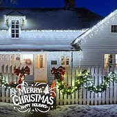 abordables Lumières d&#039;Halloween-Guirlande lumineuse pour rideaux d&#039;Halloween, 36 guirlandes lumineuses suspendues en forme de glaçons, 5 m, 216 LED, 8 modes d&#039;éclairage, pour Noël, mariage, fête, vacances, fenêtre, maison, mur,