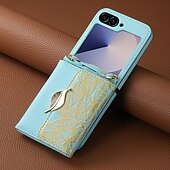 Недорогие Чехлы для Samsung-телефон Кейс для Назначение SSamsung Galaxy Z-флип 6 Кошелек для карт со стендом Магнитный с ремешком Ретро ТПУ Кожа PU
