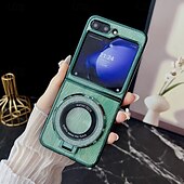 Недорогие Чехлы для Samsung-телефон Кейс для Назначение Z-сгиб 6 Z Flip 5 Z Flip 4 Z Flip 3 Кейс на заднюю панель со стендом Блеск Блеск Блестящий Защита от удара Ретро ТПУ Покрытие
