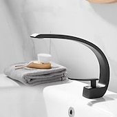 economico Classici-Rubinetto miscelatore lavabo bagno in ottone, rubinetti lavabo monoforo monocomando argentato rubinetto bagno finitura cromata con acqua calda e fredda