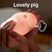 abordables 123496-Lumière nocturne panda mignonne lampe de nuit en animal LED souple silicone de qualité alimentaire 3 niveaux de luminosité pour décoration de bureau cadeaux drôles pour garçons filles bébés