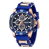 voordelige Quartz-horloges-crrju herenhorloges topmerk luxe quartz siliconen band sport waterdichte klok met lichtgevend quartzhorloge