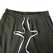 cheap Cargo Pants-Men's Cargo Pants Corduroy Pants Trousers Straight Leg Sweatpants Elastic Waist Drawstring Multi Pocket Plain Wearable Outdoor Daily Camping &amp; Hiking Fashion Classic Black Army Green