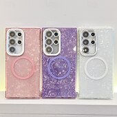 お買い得  サムスン用ケース-電話 ケース 用途 S24 Ultra S24 Plus S24 S24 FE S23 Ultra A55 A35 A25 A15 5G A54 S25ウルトラ バックカバー 磁石バックル ワイヤレス充電をサポート 耐衝撃 レトロ風 仕上げ