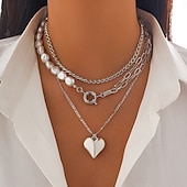 abordables Collares-Gargantillas Perla Artificial Mujer Elegante Sencillo Multi capa Boda Irregular Gargantillas Para Boda Fiesta Calle