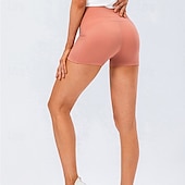 cheap Yoga Leggings &amp; Tights-Women&#039;s Gym Shorts Yoga Shorts Workout Shorts with Phone Pocket High Waist Yoga Gym Workout Pilates Shorts Black White Yellow Sports Activewear Stretchy Slim