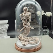 olcso Halloween függő és asztali díszek-halloween sárkány csontváz kíváncsiság szekrény, gyanta csontváz dísz, horror legenda sellő szobor, egyedi kísérteties lakberendezés