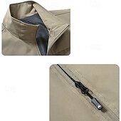 levne Gilety-Pánské Kamizelka Vesta Rybářská vesta Dağcı Yeleği Denní Rande Dovolená Módní Na běžné nošení Jaro léto Kapsy Polyester Pohodlné Bez vzoru Zip Stojáček Běžný Černá Khaki Armádní zelená Tmavomodrá