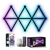 voordelige Slimme lampen-LED Slimme Lamp Tuya Slimme Wifi Kleurrijke Splicing Lamp DIY Binnenwand Sfeerlamp Draadloze Bluetooth LED Creatieve Ophaal Quantum Licht Koppeling Inductie 6/9/12 Packs