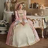 cheap Dresses-Rococo Victorian Vintage Inspired Dress Party Costume Prom Dress Princess Shakespeare Solid Color Ball Gown Women&#039;s Halloween Carnival Valentine&#039;s Day Party Evening Party Masquerade Adults&#039; Dress All
