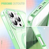 お買い得  iPhone用ケース-iPhone 16 Pro Max Plus、iPhone 15 Pro Max Plus、iPhone 14、13、12、11 Pro Max Plus用のバックカバー、ワイヤレス充電サポート、レトロアクリルPC