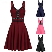 ieftine gotic-Punk și gotic Rochie de Cocktail Rochie de epoca Rochii Mascaradă Fata Goth Pentru femei Halloween Carnaval Mascaradă Halloween Bal Festival Adulți Rochie