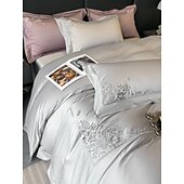 economico Collezione d&#039;elite-Set copripiumino da 4 pezzi, 100% cotone biologico, tessuto morbido e traspirante, include copripiumino e federe per un sonno confortevole.