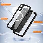 Недорогие Чехлы для iPhone-телефон Кейс для Назначение iPhone 16 Про Макс Плюс Айфон 15 Про Макс Плюс Кейс на заднюю панель Магнитный Поддержка беспроводной зарядки с ремешком на запястье Ретро ТПУ ПК