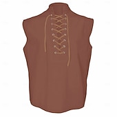 halpa Topit-Retro / vintage Keskiaika Renessanssi Liivi T-paita Merirosvo Viikinki Naamiaispuku Miesten Merirosvo Halloween Karnevaali Naamiaiset LARP Aikuisten Pusero Kevät kesä