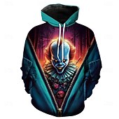 levne Mikiny s kapucí-To Klaun Zabijácký klaun Kapuce Pullover předvečer Všech svatých 3D Grafika Pro Pro páry Pánské Dámské Dospělé předvečer Všech svatých Karneval Plesová maškaráda 3D tisk Párty Běžné / Denní