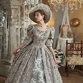 levne Šaty-Rokoko Viktoria Tarzı Retro Šaty Cosplay Paruky Kostým na Večírek Princeznovské Shakespeare Pevná barva Plesové šaty Dámské Královský Vánoce předvečer Všech svatých Karneval Párty Večerní oslava
