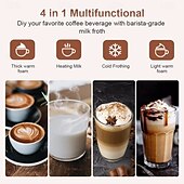 cheap Kitchen Appliances-Electric Coffee Milk Frother Milk Steamer Soft Foam Maker with Two Whisks for Frothing and Heating Milk 4 IN 1 Multifunction