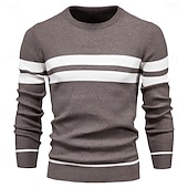 voordelige pullover voor heren-nieuwe herfsttrui herentrui o-hals patchwork lange mouw warme slanke truien heren casual mode trui herenkleding