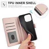 Χαμηλού Κόστους iPhone Θήκες-τηλέφωνο tok Για iPhone 16 iPhone 15 Pro Max Plus iPhone 14 13 12 11 Pro Max Plus Θήκη κάρτας πορτοφολιού Προστατευτικό για όλο το σώμα με λουράκι καρπού Σταντ ποδηλάτου Ρετρό TPU PU δέρμα