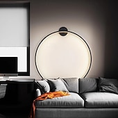 baratos Candeeiros de Parede de interior-luzes de parede led redondas para ambientes internos, arandelas de parede, luminárias de parede modernas, luminárias de parede circulares de meados do século, decoração de parede, ouro e preto 85-265v