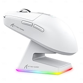 baratos Ratos-attack shark x6 mouse bluetooth pixart paw3395 conexão tri-mode rgb touch base de carregamento magnético macro mouse para jogos