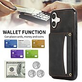 economico Cover per iPhone-telefono Custodia Per iPhone 16 Pro Max Plus iPhone 15 Pro Max Plus iPhone 14 13 12 11 Pro Max Plus Mini SE Per retro Con supporto Slot per schede Resistente agli urti Retrò TPU pelle sintetica