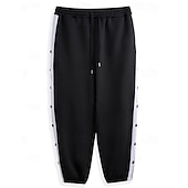 economico Pantaloni della tuta-Per uomo Pantaloni della tuta Pareggiatore Pantaloni A cordoncino Vita elastica Pulsante laterale Color Block Comfort Traspirante Informale Giornaliero Per eventi Sportivo Di tendenza Nero Blu