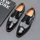 Недорогие Броги-мужские коричневые оксфорды из искусственной кожи с узором «гусиная лапка» и деталями в стиле «брог» — классические туфли для деловых встреч и свадеб