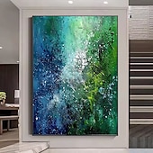 preiswerte Abstrakte Gemälde-handgemachtes Ölgemälde auf Leinwand, Wandkunst, Dekoration, grüne abstrakte Textur für die Inneneinrichtung, gerolltes, rahmenloses, ungedehntes Gemälde