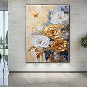 cheap Landscape Paintings-Handmade Oil PaintingCanvasWall Art DecorationAbstract Knife PaintingFlowers Warm ColorsFor Home Decor Rolled Frameless Unstressed Painting