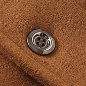 billiga Trenchcoat för män-Herr Vindtät jacka Yllekappa Trenchcoat Dagligen Semester Höst vinter Ylle Håller värmen Vindtät Ytterkläder Kläder Mode Klassisk Slät Ficka Kavajslag Enkelknäppt