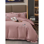 economico Collezione d&#039;elite-Set copripiumino da 4 pezzi, 100% cotone biologico, tessuto morbido e traspirante, include copripiumino e federe per un sonno confortevole.