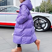 baratos Casaco de penas e parka para meninas-Infantil Para Meninas Plumagem Côr Sólida Moda Bolsos Escola Casaco agasalhos 4-12 anos Outono Preto