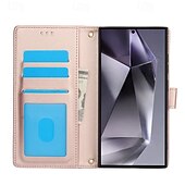 Недорогие Чехлы для Samsung-телефон Кейс для Назначение SSamsung Galaxy S24 S23 S22 S21 Ultra Plus А55 А35 А25 А15 5Г S20 FE S25 Ультра Кошелек для карт Полная защита тела с ремешком с ремешком на запястье Ретро ТПУ Кожа PU