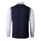 preiswerte Herrenpullover-Herren Pullunder Pullover Kleid Pullover Strickpullover Gerippt Gedrehtes Stricken Standard Strick Glatt V Ausschnitt warm halten Moderne zeitgenössische Freizeitskleidung Ausgehen Bekleidung Herbst