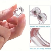 billige Personlig beskyttelse-4 stk silikon magnetisk anti snorke stop snorking neseklemme sovebrett sovehjelp