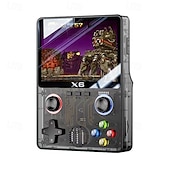 abordables Videoconsolas-Consola de juegos retro portátil x6, miniconsola con pantalla IPS de 3,5 pulgadas, conexión de controlador compatible con ATJ22735, 32 bits, RISC, regalo para niños