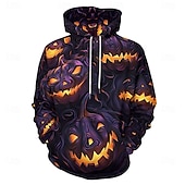 levne Mikiny s kapucí-Dýně Kapuce Pullover předvečer Všech svatých 3D Přední kapsa Grafika Pro Pro páry Pánské Dámské Dospělé předvečer Všech svatých Karneval Plesová maškaráda 3D tisk Párty Běžné / Denní