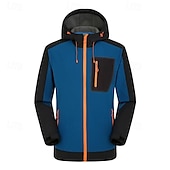 preiswerte Fleece &amp; 3 in 1 Jacken-Herren Softshelljacke Wanderjacke Draussen Farbblock Wasserdicht Winddicht Windjacke Reisen Schwarz Rot Marinenblau Königsblau Grau