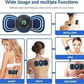 voordelige Lichaamsmassage-apparaat-3/6 stuks smart ems nekmassager mini nek- en rugstimulatiemassager draagbare gelpad sticker dun