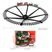 ieftine Jucării Novelty-set tren de Crăciun - decor electric de Crăciun cu sunet și lumină pentru brad de Crăciun, vagon, jucării cadou și produse periferice pentru Ziua Recunoștinței și sezonul sărbătorilor